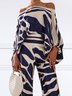 Geometric  Print Urban Boat Neck Blouse