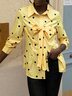 Shirt Collar Long Sleeve Casual Top