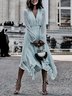 Mostata V-Neck Elegance Style Vacation Dress